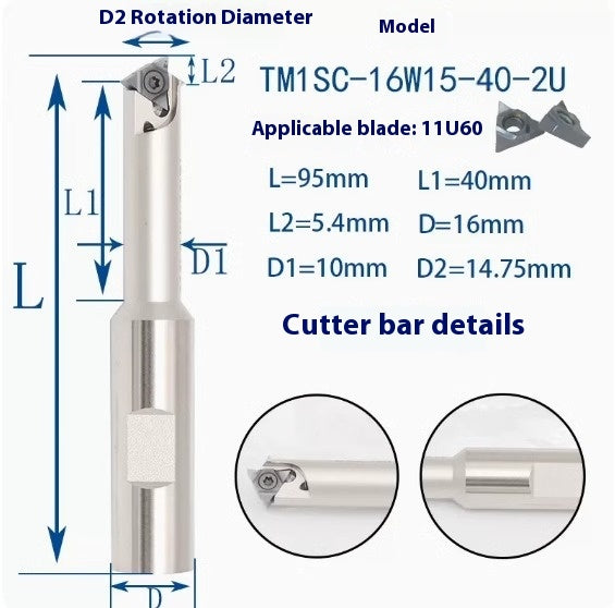 6036 SMT Deep Hole Thread Milling Toolholder Machining Center Single Thread Internal Coolant Milling Tool U-Thread Toolholder 11UI 16UI Shandong Denso Pricision Tools Co.,Ltd.